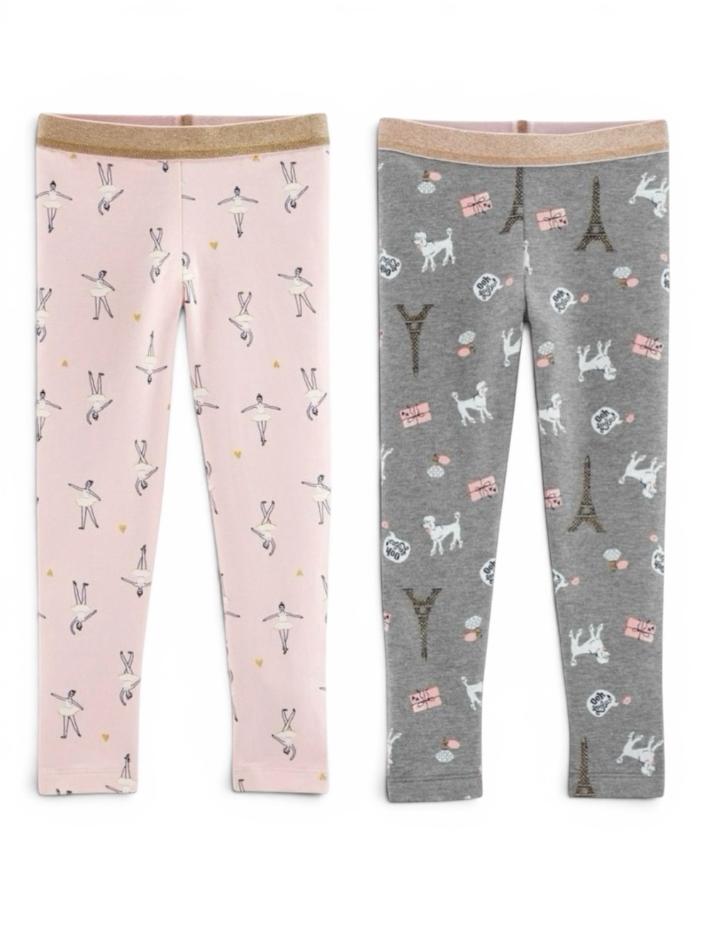 👚2/$10👗3/$12 Carter’s Leggings Bundle Pink Ballerina 18M Gray Eiffel Tower 24M